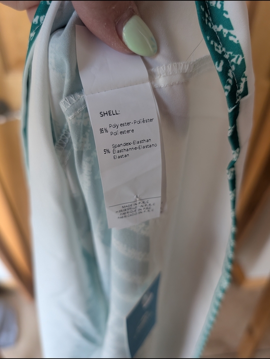 Cupshe White Midi Dress with Teal Stripe Print - Picture 6 of 7